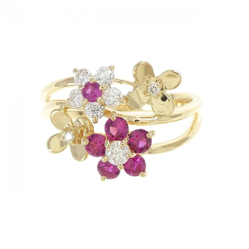Nhẫn ruby K18YG hoa 0.40CT 667476