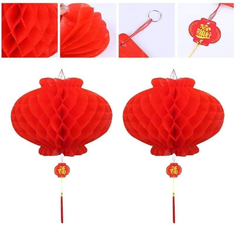 🏵️ SET 20 LỒNG ĐÈN GIẤY XẾP ĐỎ 24491