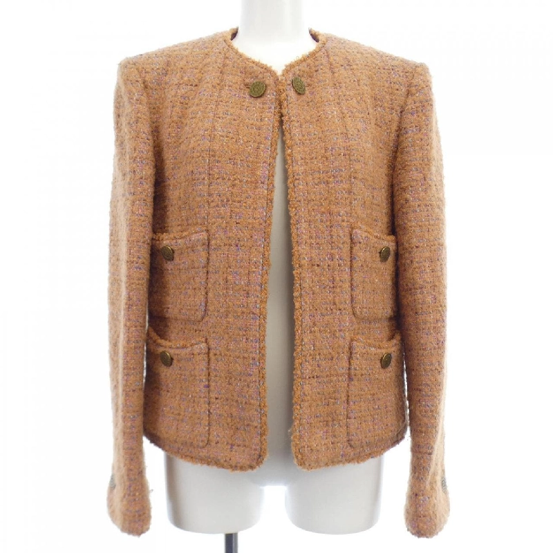 【Mã giảm giá】【Cổ điển】Áo khoác không cổ CHANEL 638212