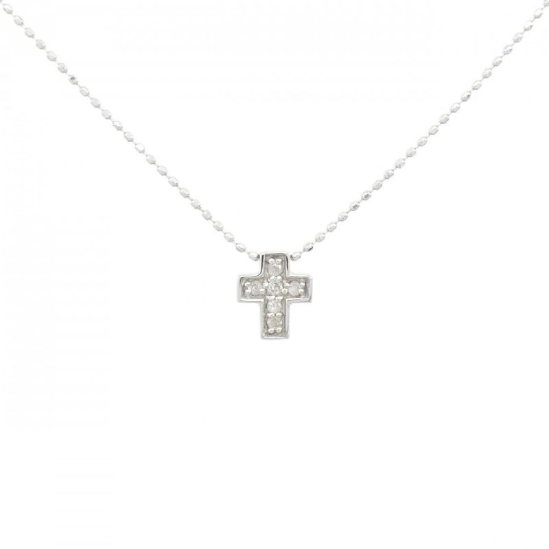 K18WG Dây chuyền kim cương chéo 0.05CT - Hàng hiệu Authentic 857919