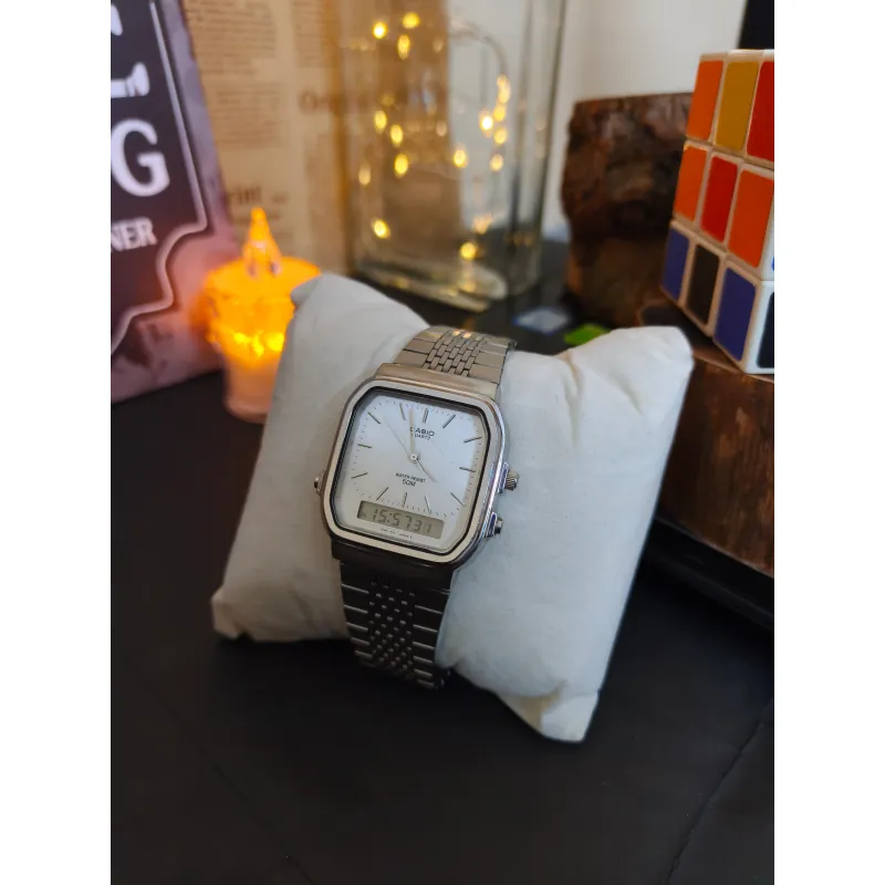 Đồng hồ tank Casio thép 2 máy  927663