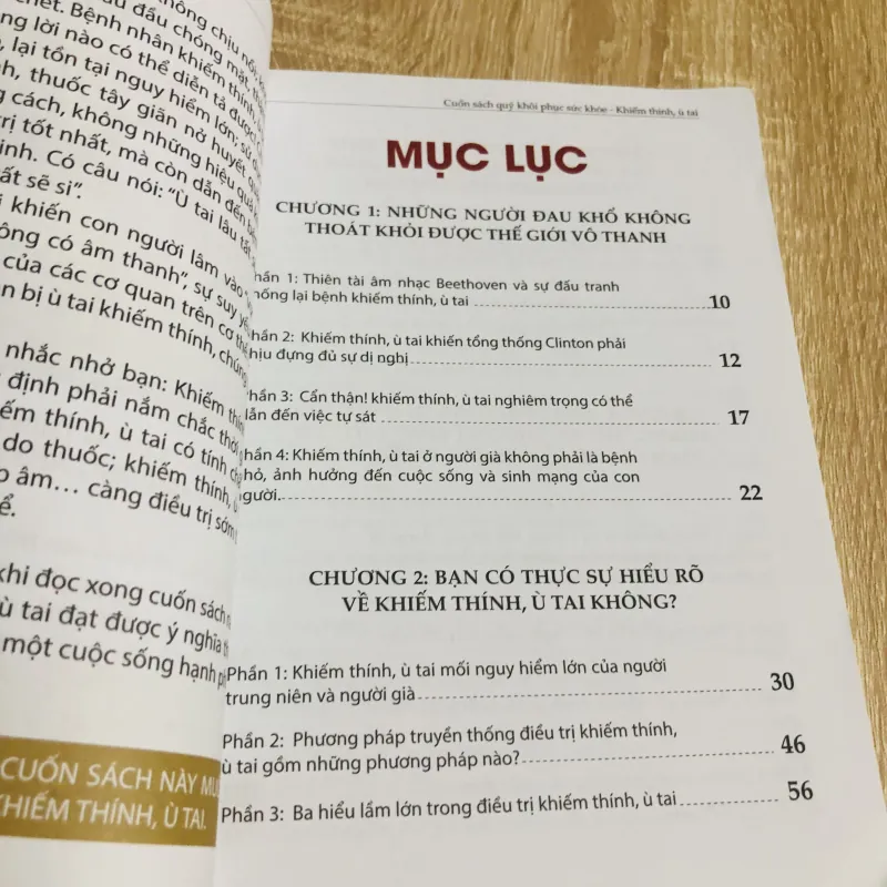 CUỐN SÁCH QUÝ KHÔI PHỤC SỨC KHỎE KHIẾM THÍNH , Ù TAI 1004082