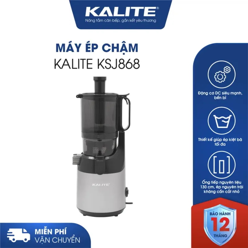 MÁY ÉP CHẬM KALITE KSJ868 MÀU ĐEN-BẠC CHÍNH HÃNG MỚI 100% 575691