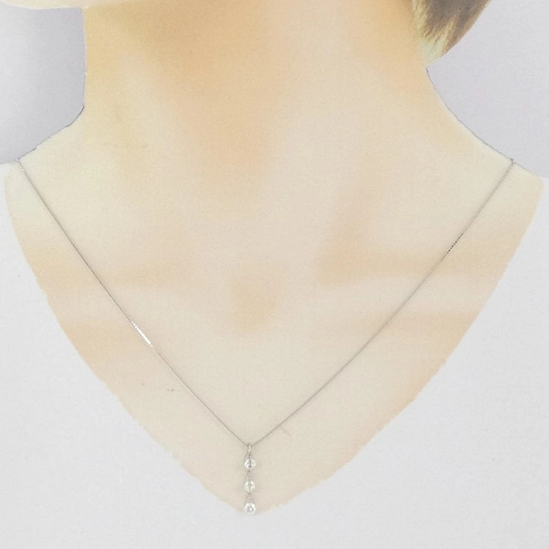 K18WG Dây chuyền kim cương ba viên 0.50CT - Hàng hiệu Chính hãng 861352