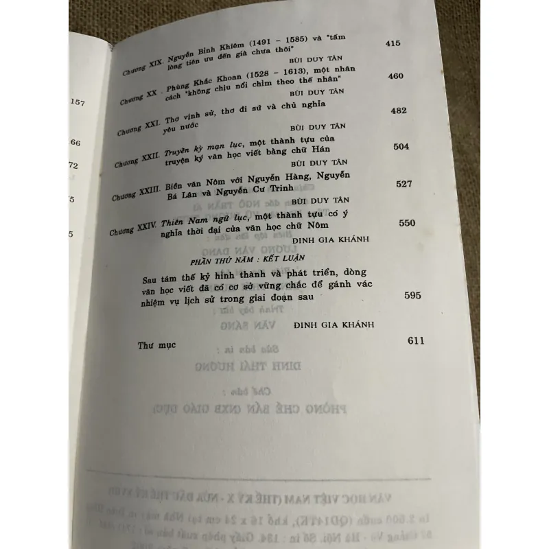 Văn học Việt Nam (Thế kỷ X - Nửa đầu thế kỷ XVIII),  Đinh Gia Khánh, Bùi Duy Tân  797173