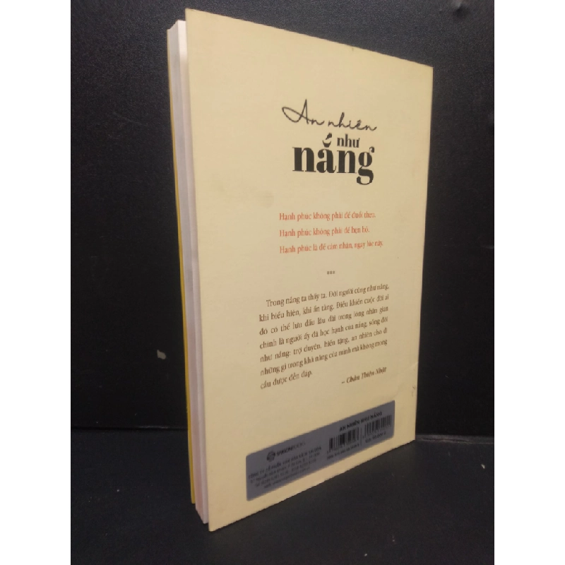 An nhiên như nắng, mới 95% (bẩn nhẹ) 2019, HCM2105, Chân Thiên Nhật, SACH TÂM LÝ 504133