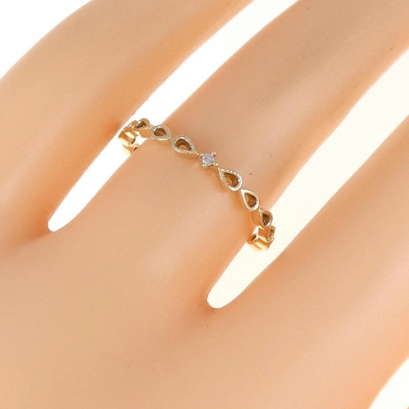 Nhẫn kim cương K10YG 0.01CT 671366