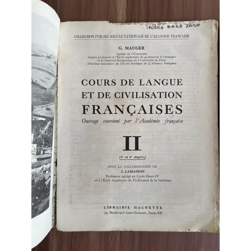 COURS DE LANGUE ET DE CIVILISATION FRANÇAISES TRỌN BỘ 3 TẬP- SÁCH IN TẠI  PHÁP 626777