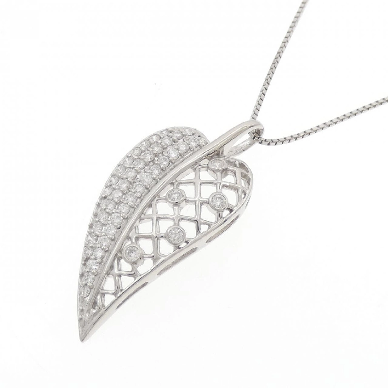 Dây chuyền kim cương PT900/PT850 hình lá 0.50CT - Hàng hiệu chính hãng 858707