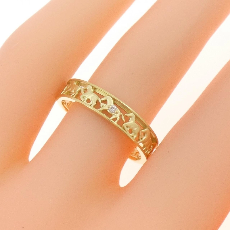 【Sản phẩm mới】Nhẫn kim cương K18YG hình ngựa 0.01CT 672936