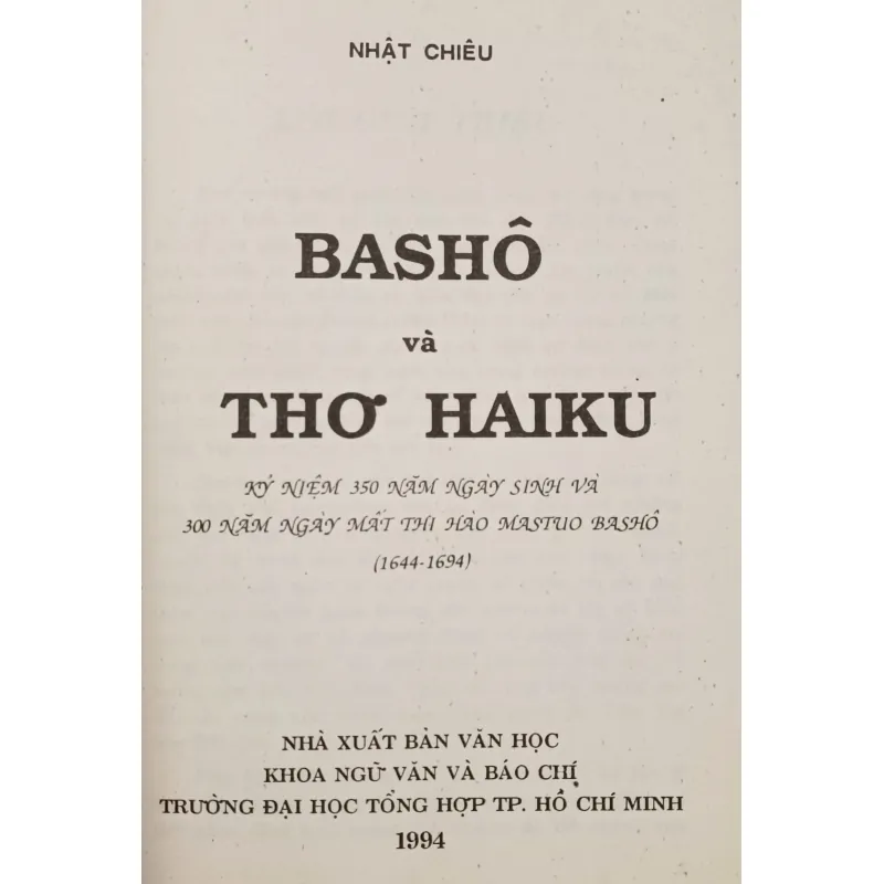 Basho và thơ Haiku (Nhật Chiêu dịch) 759008