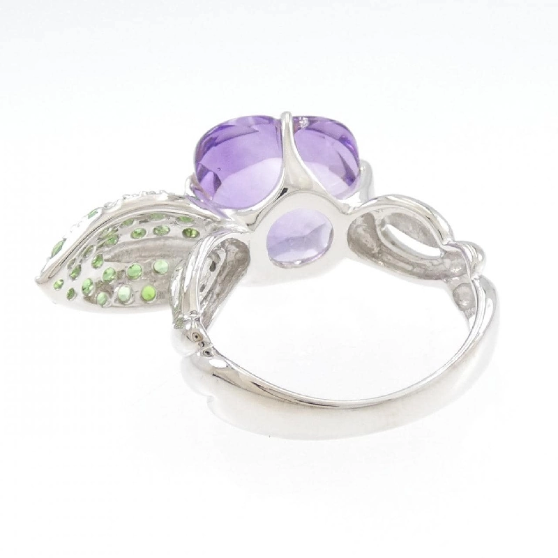 Nhẫn Amethyst K18WG Hoa 671045