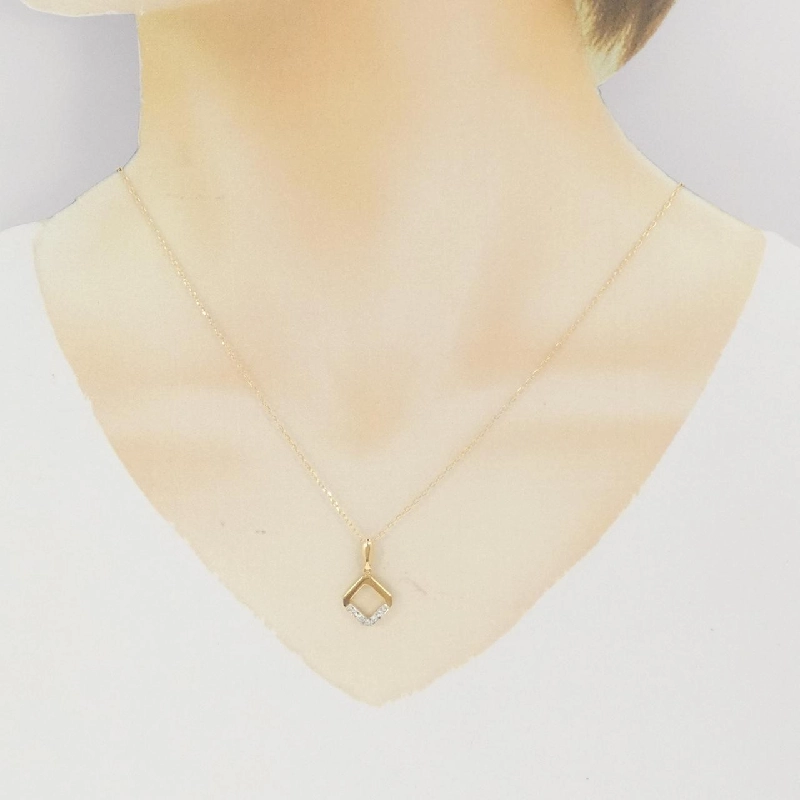 K18YG/PT900 Dây chuyền kim cương 0.03CT - Hàng hiệu Authentic 863926