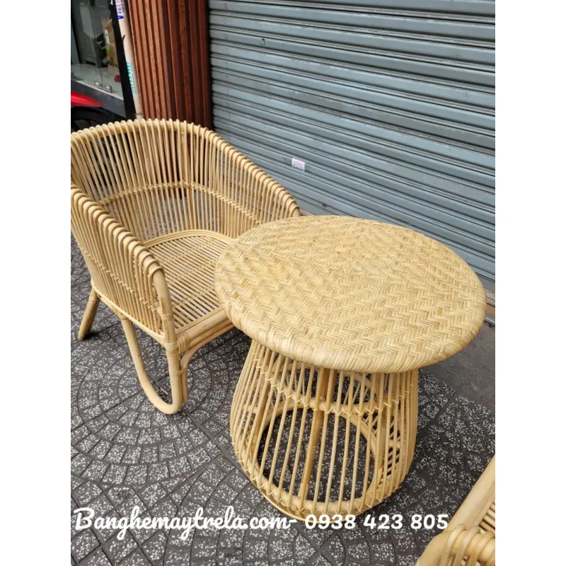 Bộ bàn ghế mây uống trà phòng ngủ 590158