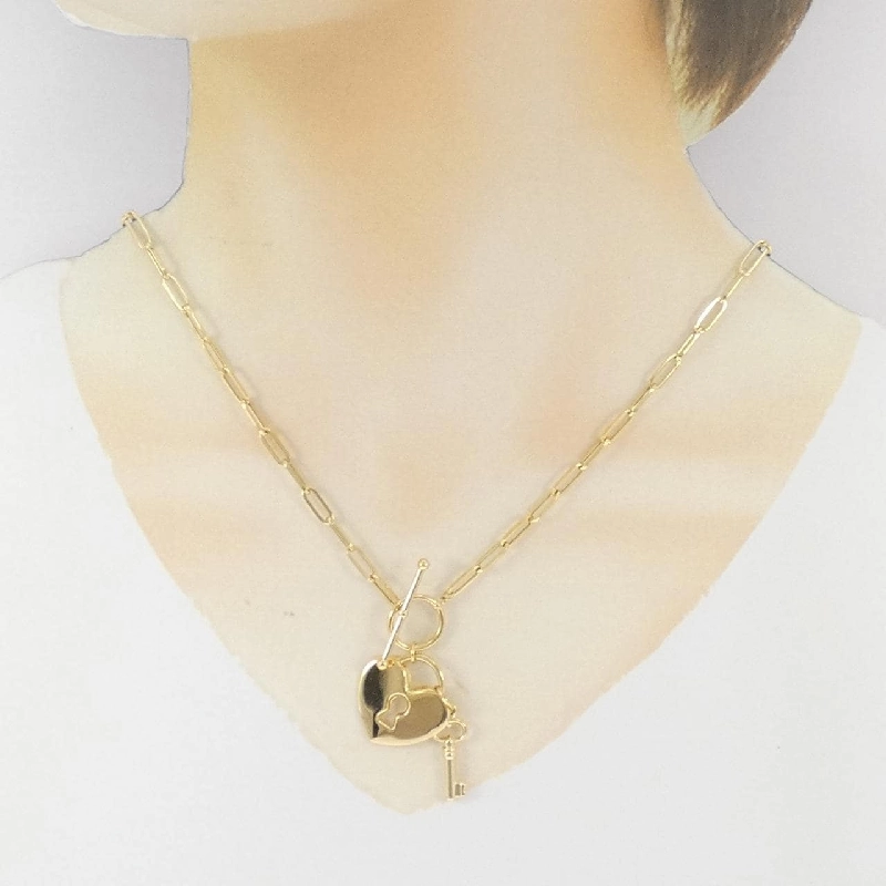 K18YG Mặt Dây Chuyền Hình Tim × Chìa Khóa - Hàng hiệu Chính Hãng 857234