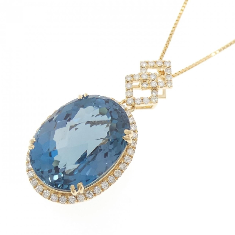 K18YG Ngọc xanh dương Dây chuyền 15.12CT - Hàng hiệu Chính hãng 860053