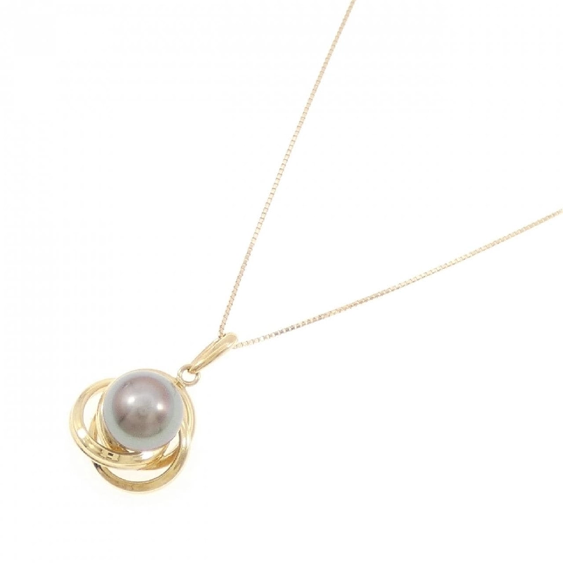 K18YG Ngọc trai đen dây chuyền 9.5mm - Hàng hiệu Chính hãng 857710