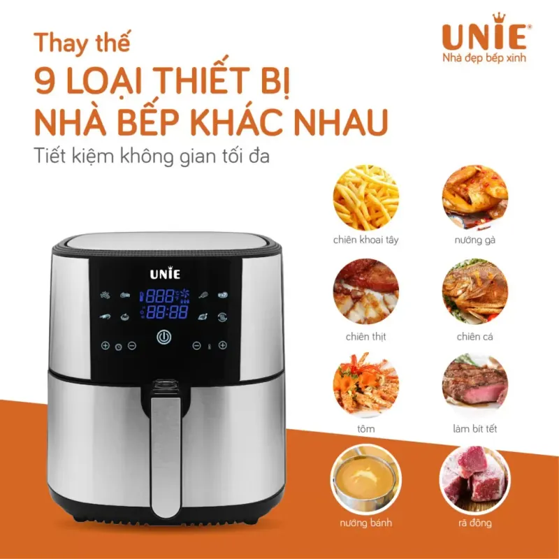 Nồi chiên không dầu UNIE UE-800 dung tích 8L, công nghệ chiên Rapid air đa chiều 931555