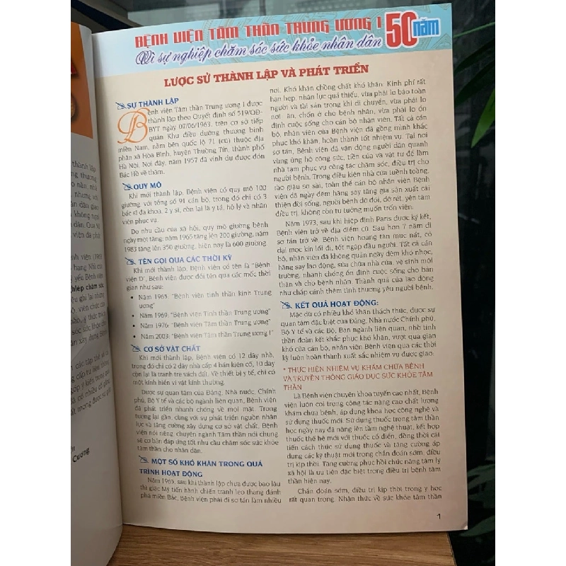 Kỷ yếu BV tâm thần trung ương l 50 năm vì sự nghiệp chăm sóc sức khoẻ nhân dân 1963-2013 728001