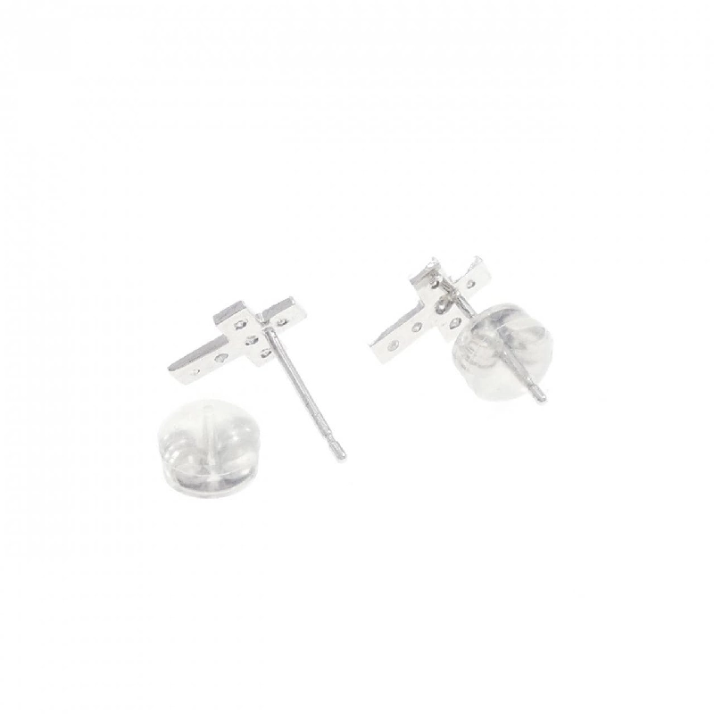 K18WG Bông tai kim cương chéo 0.10CT - Hàng hiệu Chính hãng 862233