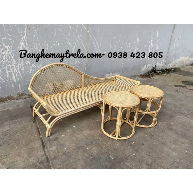 Băng ghế mây tre đan 753525