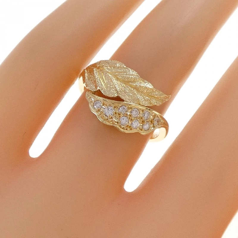 Nhẫn kim cương lá K18YG 0.13CT - Hàng hiệu Authentic 853989