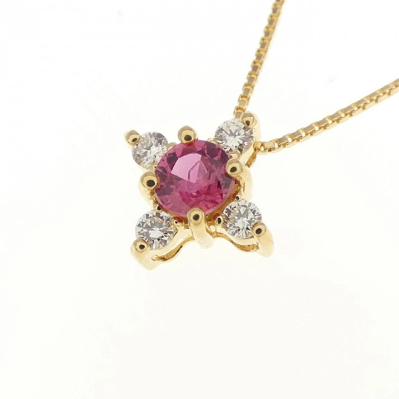 K18YG Dây chuyền Ruby - Hàng hiệu Chính hãng 860205