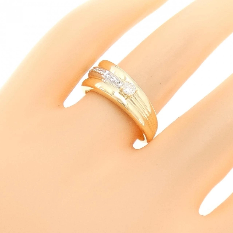 Nhẫn kim cương K18YG/PT900 0.11CT 668718