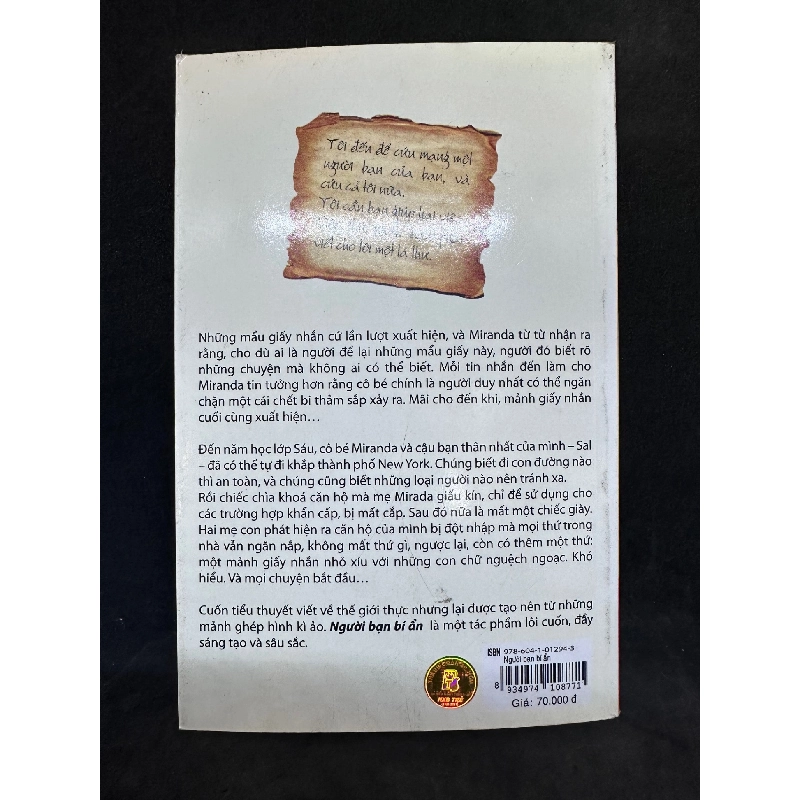 Người bạn bí ẩn - Giải thưởng đóng góp xuất sắc nhất cho văn học thiếu nhi Mỹ 2010, Rebecca Stead, 2012, mới 80% (ố nhẹ) SBM0812 912918