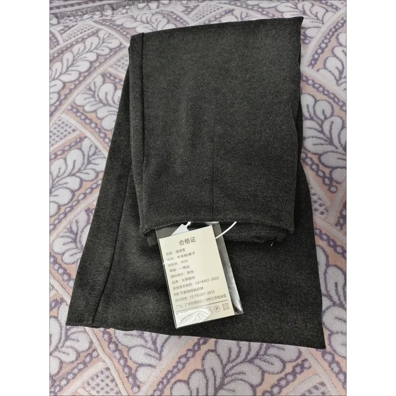 Chân váy dáng chữ A cho nữ, thanh lịch, cạp cao, xẻ tà sau, dài qua gối 740143