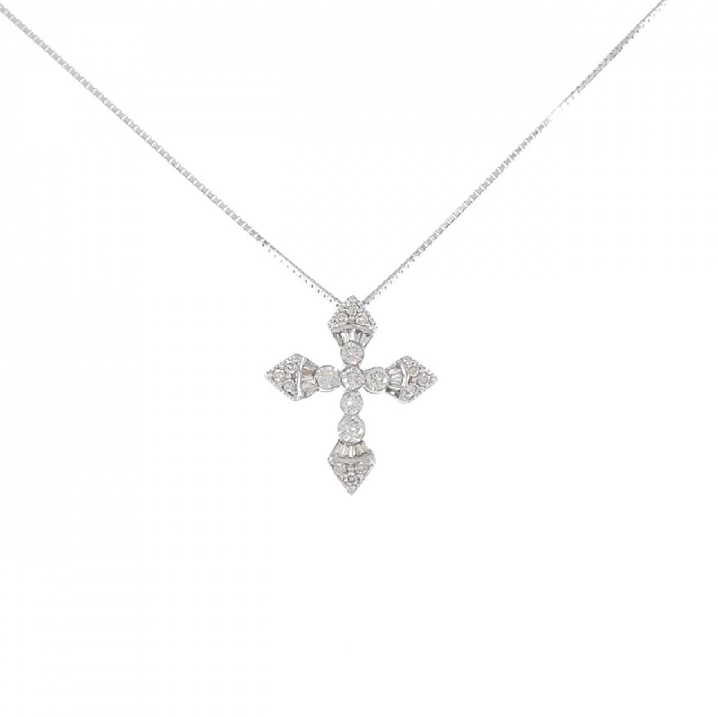 K18WG Dây chuyền kim cương hình chữ thập - Hàng hiệu Authentic 863609