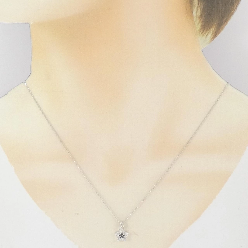 K18WG Sao Kim Cương Dây Chuyền 0.05CT - Hàng hiệu Chính hãng 858651