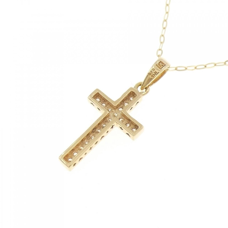 K18YG Dây chuyền kim cương hình chữ thập 0.09CT - Hàng hiệu Chính hãng 858444