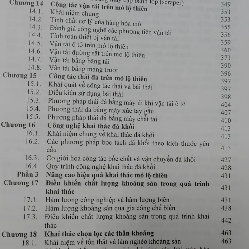 KHAI THÁC KHOÁNG SẢN RẮN BẰNG PHƯƠNG PHÁP LỘ THIÊN  565455