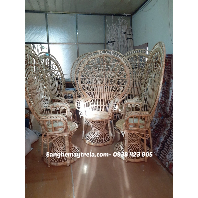 Ghế con công mây tre 445251