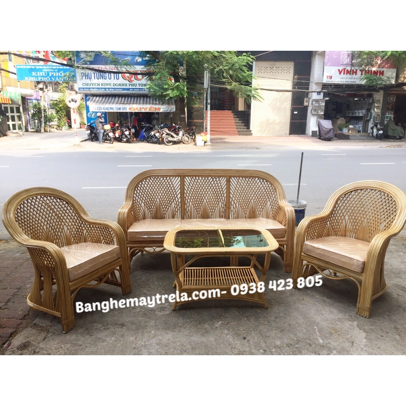 Bàn ghế sofa mây cây đóng phòng khách 497042