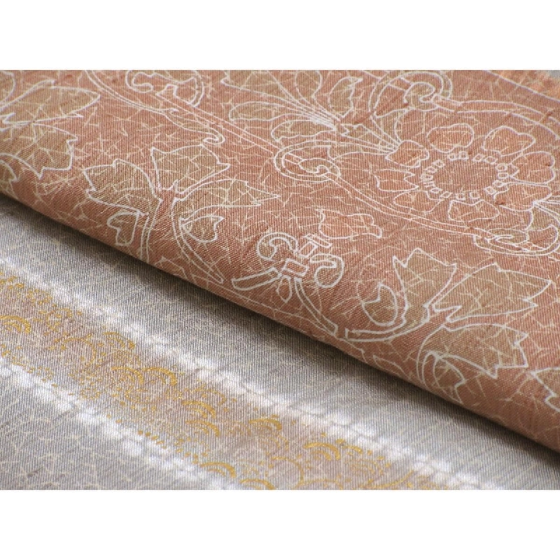 Kimono thăm viếng, lụa nhuộm, chế tác vàng Yuzen, có thắt nút - Hàng hiệu Authentic 876841