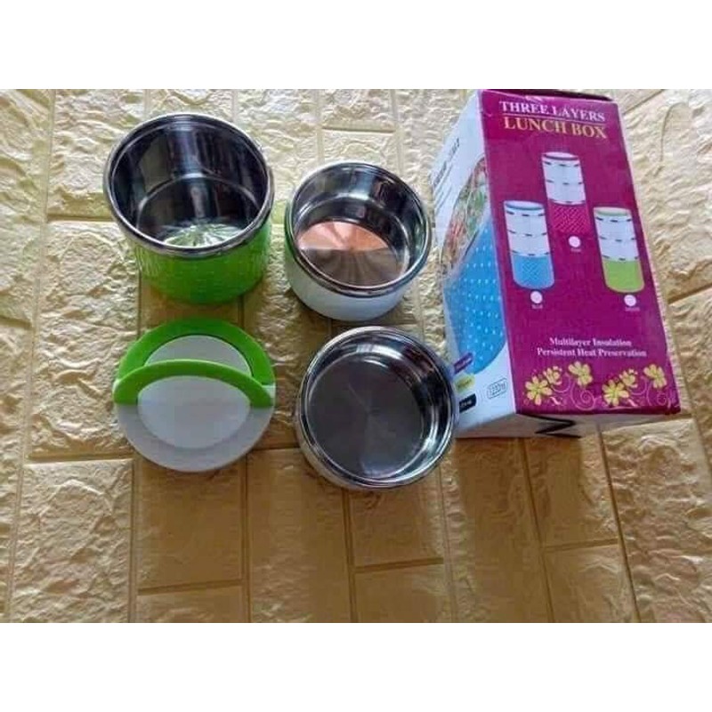 Cặp lồng chấm bi 3 tầng inox cao cấp 🐁 85148