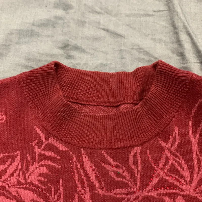 Áo len nữ tay dài màu đỏ 729196