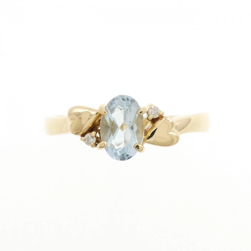 Nhẫn Aquamarine K18YG hình trái tim 665549