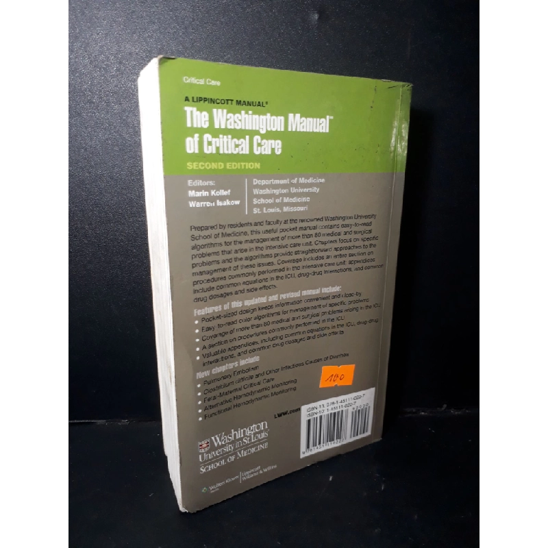 The washington manual of critical care mới 80% ố có chữ ký và mộc trang đầu rách nhẹ góc HCM1001 NGOẠI VĂN 380701