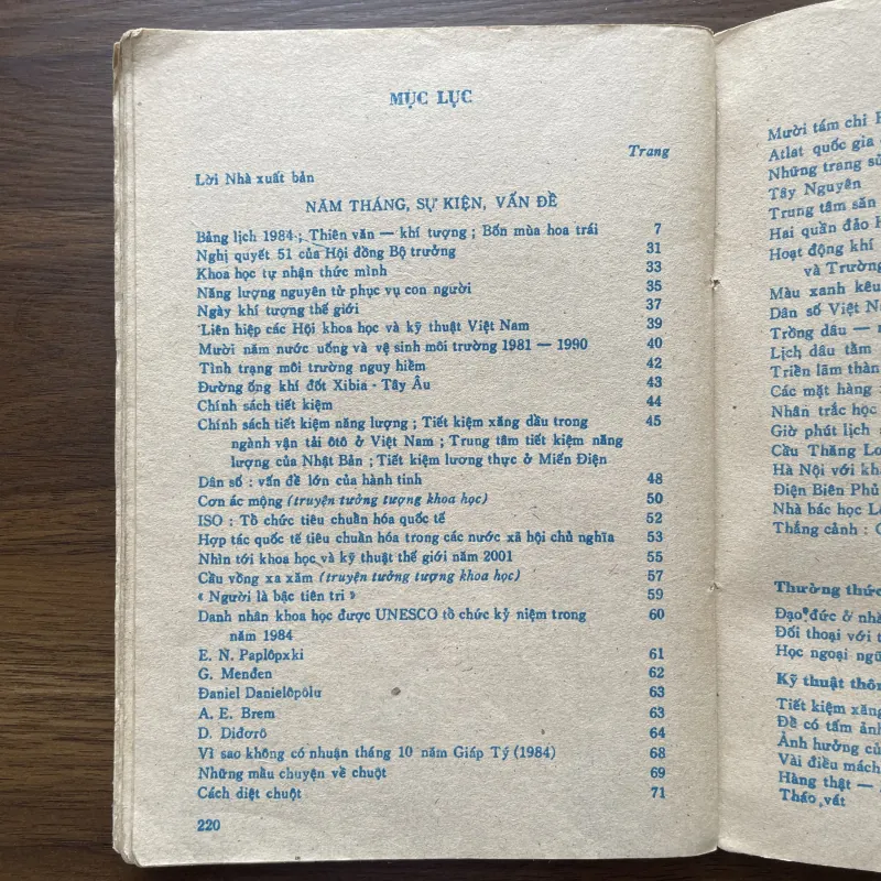 Sách lịch kiến thức phổ thông 1984 997104