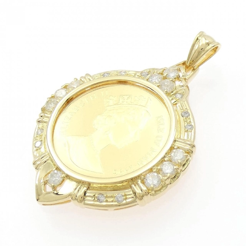 K18YG(khung) Mặt dây chuyền đồng xu kim cương 1.00CT - Hàng hiệu Chính hãng 866113