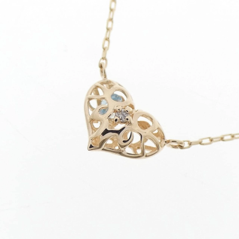 K10YG Heart Blue Topaz Necklace - Hàng hiệu Authentic 857610