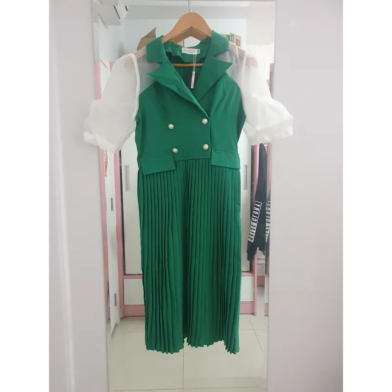 Đầm công sở size M màu xanh còn nguyên mác 784911