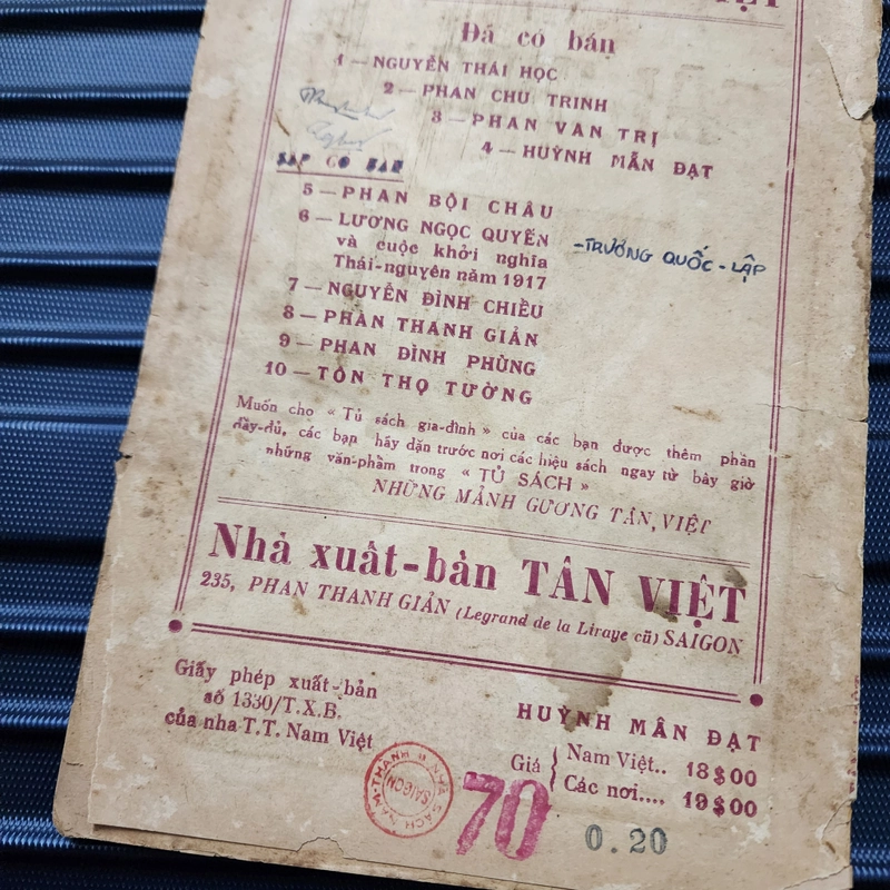 Huỳnh Mẫn Đạt. Bùi Hữu Nghĩa. Nguyễn Hữu Huân | Nhất Tâm | 1956 474103