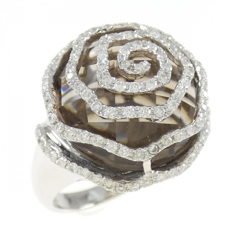 Nhẫn đá thạch anh khói K18WG 10.60CT 672278