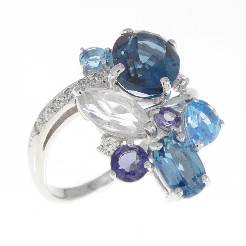 Nhẫn đá màu K18WG 671611