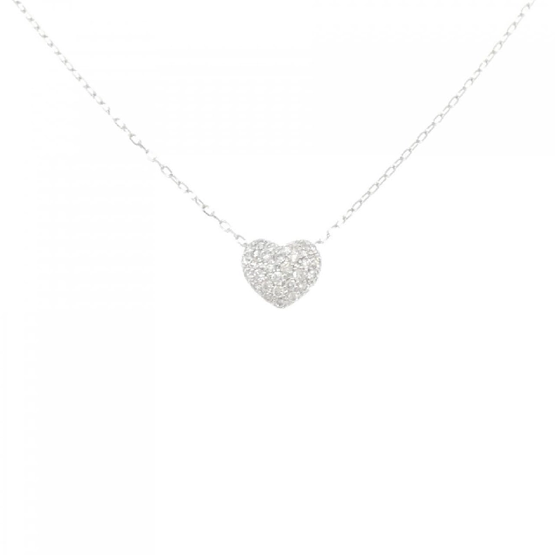 750WG/K18WG Pave Heart Diamond Necklace - Hàng hiệu Authentic 864622