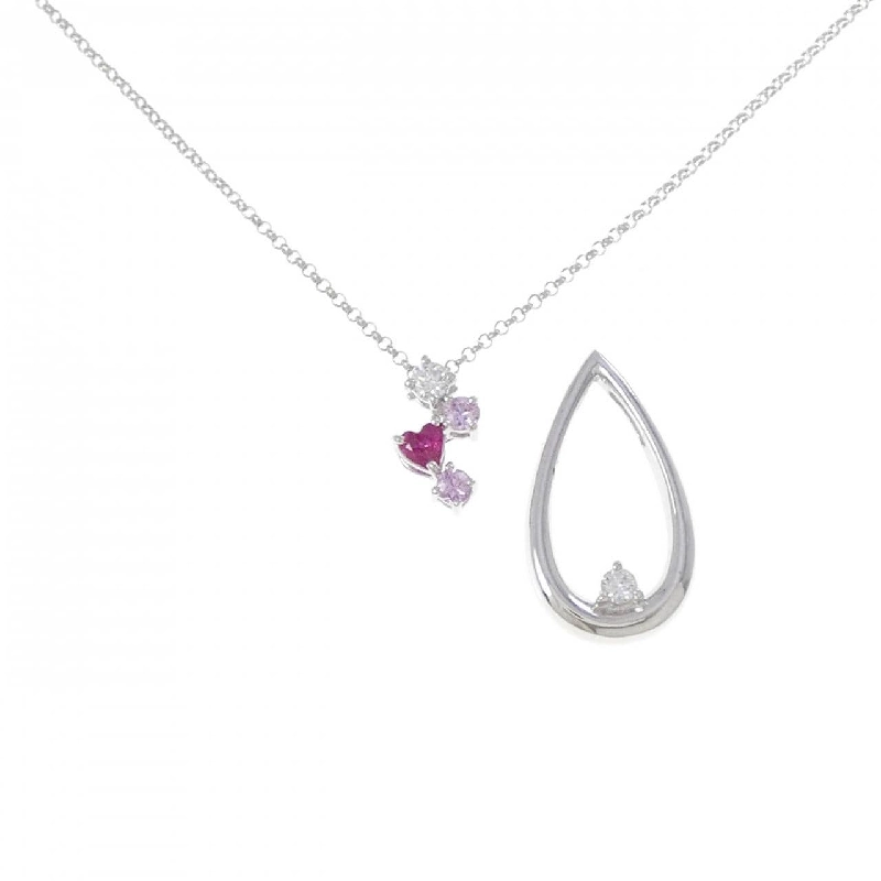 K18WG 2WAY Đá màu Dây chuyền - Hàng hiệu Chính hãng 859124